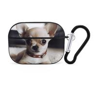Cute Chihuahua AirPods Pro 2 Case Cover, Shockproof Hard Shell Protective Case for Women Men, Compatible with Airpod Pro Case 2nd/1st Generation with Keychain-Black
