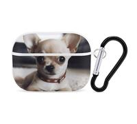Cute Chihuahua AirPods Pro 2 Case Cover, Shockproof Hard Shell Protective Case for Women Men, Compatible with Airpod Pro Case 2nd/1st Generation with Keychain-White