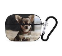 Cute Chihuahua AirPods Pro Case Cover with Keychain Ring PC Hard Shell Protective Case for AirPods Pro 2nd for Women Men Generation Easy Open Full Drop Protection Cover Black-Style