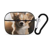 Cute Chihuahua AirPods Pro Case Cover with Keychain Ring PC Hard Shell Protective Case for AirPods Pro 2nd for Women Men Generation Easy Open Full Drop Protection Cover Black-Style