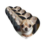 cute chihuahua Car Air Freshener Cards Set of 4 Pieces Long Lasting Hanging Scented Cards for Bedroom Wardrobe Car Aromatherapy Tablets for Men Women Rearview Mirror Pendant