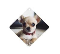 Cute Chihuahua Car Air Freshener Hanging, Long Lasting Scented Car Aromatherapy Tablets, Rhombus Fragrance Scented Cards for Vehicles, Bedroom, Wardrobe Black-style