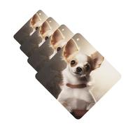 Cute Chihuahua Car Air Fresheners Cards 4 Pcs Hanging Fragrance Scented Cards Long-Lasting Car Aromatherapy Tablets for Wardrobe Bathroom Car Interior Mirror Pendant Gifts