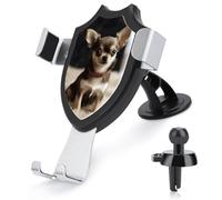 Cute Chihuahua Car Phone Mount Universal Auto Phone Holder Adjustable Cellphone Car Mount 360° Rotation, Dashboard & Windshield & Air Vent Strong Suction Cup Phone Stand Compatible with All Smartphone