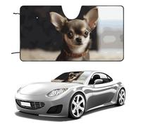 Cute Chihuahua Car Windshield Sun Shade Keep Car Interior Cool 51"x28" Folding Front Window Sun Shade, Heat Shield for SUV, Truck, Blocks UV
