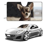 Cute Chihuahua Car Windshield Sun Shade Keep Car Interior Cool 55"x30" Folding Front Window Sun Shade, Heat Shield for SUV, Truck, Blocks UV