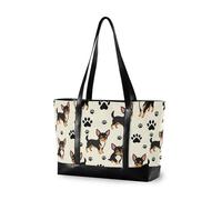 Cute Chihuahua Dog Paw Pattern essentials bags for laptops with zipper womens tote for flight with estuche para laptop 14 pulgadas