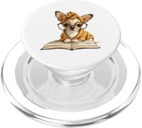Cute chihuahua dog reading book with PopSockets PopGrip for MagSafe