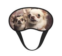 Cute Chihuahua Eye Mask for Sleeping Soft Satin Sleep Shade Cover Blindfold with Elastic Strap Travel Nap Blackout Eye Shade Cover for Women Men