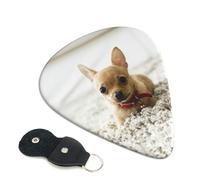 Cute Chihuahua Guitar Picks 6-Pack - Pick Set (0.46mm / 0.71mm / 0.96mm) Suitable For Guitar And Ukulele Playing