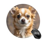 Cute Chihuahua Mouse Pad Funny Round Mousepad Anti-Slip Rubber Mouse Mat Laptop Desk Accessories 7.8 X 7.8 Inch for Office and Home Use