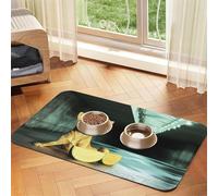 Cute Chihuahua Pet Feeding Mat Dog Cat Eating Food Absorbent Leather Tablecloth for and Water Bowl Waterproof No Stains Quick Dry Non-Slip 17.72 * 11.8IN