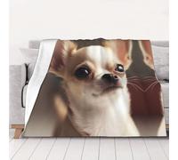 Cute Chihuahua Print Blanket Luxurious and Durable Flannel Throw Blanket, Perfect for Bed, Sofa, Camping, and Traveling