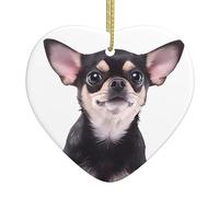 Cute Chihuahua Print Personalised Christmas Bauble, Ceramic Christmas Hanging Ornament, Christmas Tree Decoration For Boyfriend Girlfriend Wife Xmas Gifts