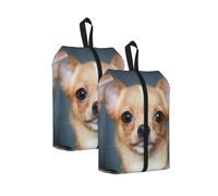 Cute Chihuahua Print Trainer Bag Portable Boot Bag with Zipper Closure Storage Pouch for Travel Home-2pcs