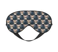 Cute Chihuahua Printing Soft Dual-Use Sleep Blocks Light Efficiently Blackout Eye Mask for Sleeping