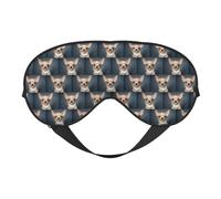 Cute Chihuahua Printing Versatile Sleep Eye Cover Soft Eye Mask Reversible for Meditation & Travel Eye Mask Unisex