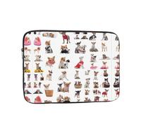 Cute Chihuahua Pug Pattern 10 inch Shockproof Laptop Sleeve,for 10-17 Inch Laptop, Slim Top Zipper Case for Travel Office