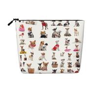 Cute Chihuahua Pug Pattern A Versatile Travel Makeup Bag, Ideal for Daily Routines and Business Journeys
