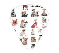 Cute Chihuahua Pug Pattern Advanced guitar pick 12 pieces Three thicknesses for bass, electric guitar, acoustic guitar bag