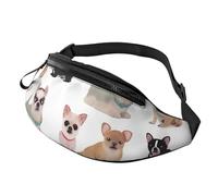 Cute Chihuahua Pug Pattern Fanny Pack for Men Women Fashion Running Waist Packs Waterproof Crossbody Bags Everywhere Belt Bag with Adjustable Strap Sports Hip Pack for Travel Wallet