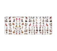 Cute Chihuahua Pug Pattern Gaming Desk Mat, Wide Surface Desk Pad for Keyboard, Mouse and Improved Gaming Stability