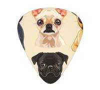 Cute Chihuahua Pug Pattern - Guitar Picks-12 Pack Includes Thin, Medium & Heavy Gauges, Best Gift for Guitar Lovers