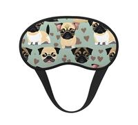 Cute Chihuahua Pug Pattern Print Adults Washable Eye Mask for Sleeping Blocking Nap for Travel Camping Night Rest