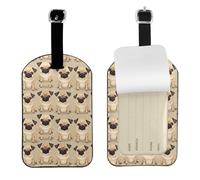 Cute Chihuahua Pug Pattern Print Bag Tags Stylish Luggage Tag 4.3 x 2.76 Inch Essential Travel Accessory Suitcases