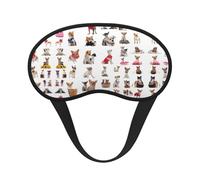 Cute Chihuahua Pug Pattern Print Blackout Sleep Mask - Side Sleeper Eye Cover, Soft Comfort, Perfect for Travel, Meditation