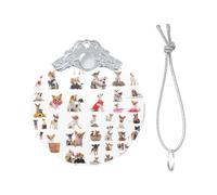 Cute Chihuahua Pug Pattern Print Christmas Metal buckle Glass round pendant Ornaments, 2025 Xmas Tree Decoration