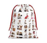 Cute Chihuahua Pug Pattern Print Comfortable Gift Lightweight Bag Easy Clean Storage Bags Reusable Multipurpose Use