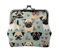 Cute Chihuahua Pug Pattern Print Compact Coin Purse Exquisite Kiss Lock Wallet Cute Mini Pouch Coins Cards Wallet
