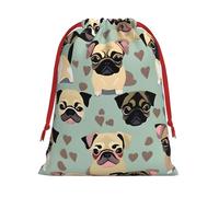 Cute Chihuahua Pug Pattern Print Practical Drawstring Gift Travel Pouches Men Women Multiple Occasion Daily Carry