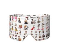 Cute Chihuahua Pug Pattern Print Sleep Eye and Ear Muffs Mask - Adjustable Yoga Travel Headband, Keep Warm Shading Comfortable Aid