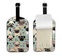 Cute Chihuahua Pug Pattern Print Travel Luggage Tags Elegant Luggage Tag 4.3 x 2.76 Inch for Suitcases Accessory