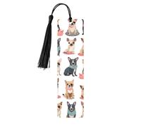 Cute Chihuahua Pug Pattern Printed Metal Bookmarks M - Black Lightweight Aluminium Book Marker for Books, Journals & Gifts, Ideal Book Lovers, Holiday Decor & Crafts