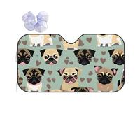 Cute Chihuahua Pug Pattern Printing Car Windshield Sunshade-Thicken Bubble Block Heat and Sun UV Rays,Front Windshield,Sun Visor