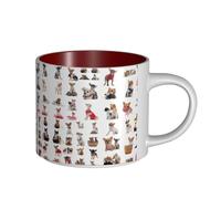 Cute Chihuahua Pug Pattern Printing Large-Capacity Ceramic Mugs, Perfect for Coffee Shops,Stylish Design with Comfortable C-Handle