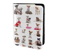 Cute Chihuahua Pug Pattern Printing Passport Holder, Travel Essentials,Card And Passport Anti Theft Wallet,Sized To Fit All Standard Passports