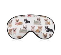 Cute Chihuahua Pug Pattern Sleep Mask Soft Comfortable Eye Mask with Adjustable Strap Eye Cover Eye Shade for Men Women Work Travel