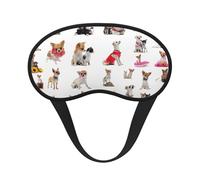 Cute Chihuahua Pug Pattern Sleeping Mask for Adults Blackout, Comfortable Eye Mask Blocking Light for Travel, Yoga