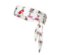 Cute Chihuahua Pug Pattern Sports Head Tie Beach Summer Tropical Tie Sweatband Headband Men Women Elastic Moisture for Running