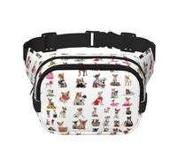 Cute Chihuahua Pug Pattern Unisex Fashion Waist Packs, Stylish Fanny Packs for Workouts, Running, Traveling, and Hiking