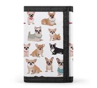 Cute Chihuahua Pug Pattern Wallet,Credit Card Holder,Three-fold Wallet for Passport Covers, Purse Passport Bag for Men Women