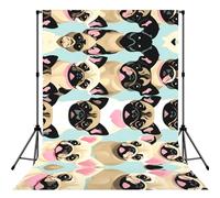Cute Chihuahua Pug Print Photo Studio Background 5x7ft Soft Photo Backdrop Curtain For Studio Content Creator Equipment