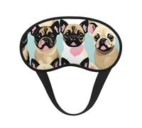 Cute Chihuahua Pug Print Unisex Blackout Sleep Mask Comfortable Eye Mask for Travel Meditation Sleep Travel