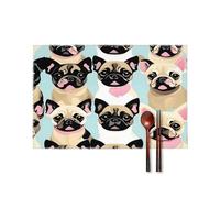 Cute Chihuahua Pug Table Mats Set of 6 Heat Resistant Non-Slip Canvas Place Mats Washable Durable Stylish Placemats for Kitchen and Dining Table Home Decorations
