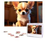 cute chihuahua Puzzles 1000 Pieces Personalized Jigsaw Puzzles Photos Puzzle for Adults Challenging Picture Puzzle with storage bag Puzzles for Men Women Home Decor (10.2" x 15")