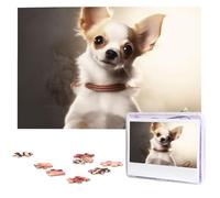 Cute Chihuahua Puzzles 1000 Pieces Personalized Jigsaw Puzzles Wooden Photo Puzzle for Adults Family Picture Puzzle Gifts for Wedding Birthday Valentine's Day Gifts(29.5" x 19.7")